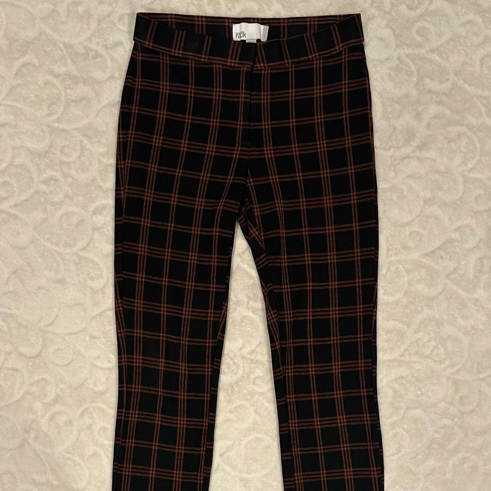 Nordstrom Rack Black and Rust Plaid Ankle Pants, Stretch, Zipper and Button XS - Picture 16 of 16